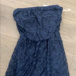 Love Culture Navy Blue Lace Tube Dress